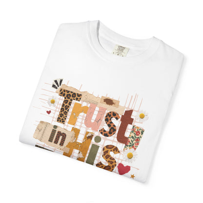 Trust in His Timing Colors T-Shirt, Preppy Christian clothes, Faith Collage, Checkered Fall, Christian Gift, Leopard Print Fall
