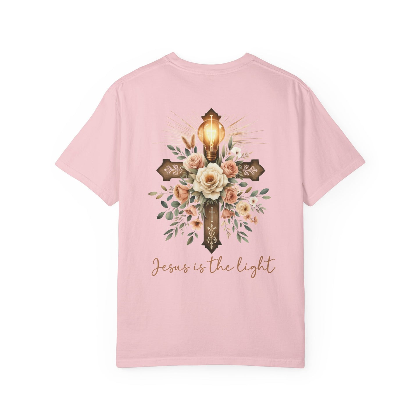 Comfort Colors Floral Cross T-Shirt: Christian Bible Verse Tee, Faith Based Tee, Religious Tee, Christian Gift, Faith Apparel, Gift for Her