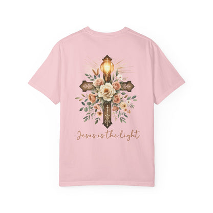 Comfort Colors Floral Cross T-Shirt: Christian Bible Verse Tee, Faith Based Tee, Religious Tee, Christian Gift, Faith Apparel, Gift for Her