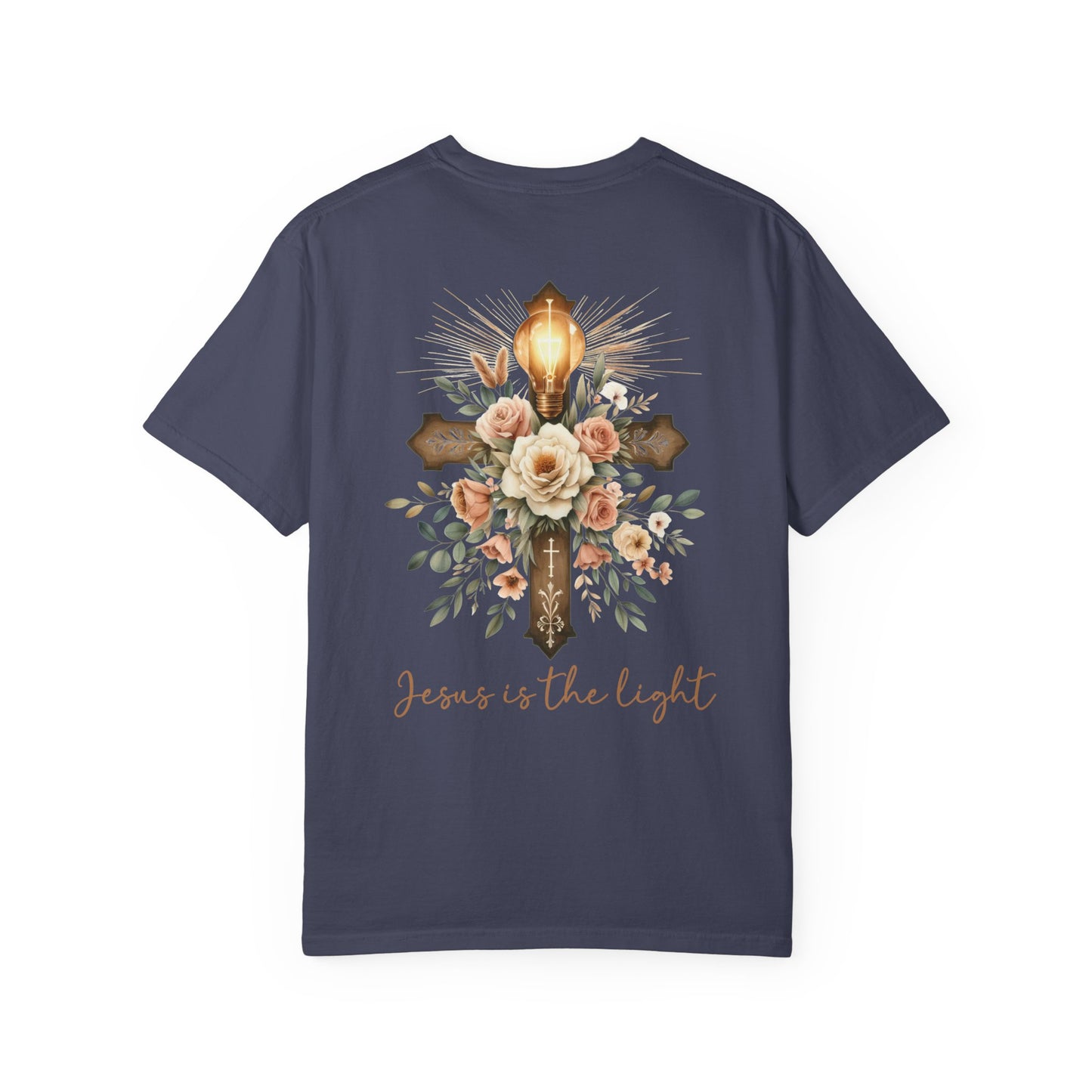 Comfort Colors Floral Cross T-Shirt: Christian Bible Verse Tee, Faith Based Tee, Religious Tee, Christian Gift, Faith Apparel, Gift for Her