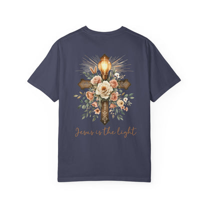 Comfort Colors Floral Cross T-Shirt: Christian Bible Verse Tee, Faith Based Tee, Religious Tee, Christian Gift, Faith Apparel, Gift for Her