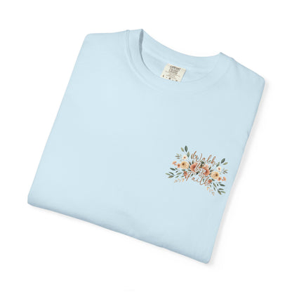 Comfort Colors Floral Cross T-Shirt: Christian Bible Verse Tee, Faith Based Tee, Religious Tee, Christian Gift, Faith Apparel, Gift for Her