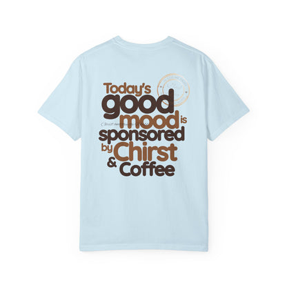 Christian Coffee Comfort Colors Shirt, Faith Based Graphic Tee, Religious T-Shirt, Jesus Lover Gift, Faith Apparel, Gift for Her, Coffee