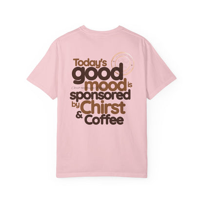 Christian Coffee Comfort Colors Shirt, Faith Based Graphic Tee, Religious T-Shirt, Jesus Lover Gift, Faith Apparel, Gift for Her, Coffee