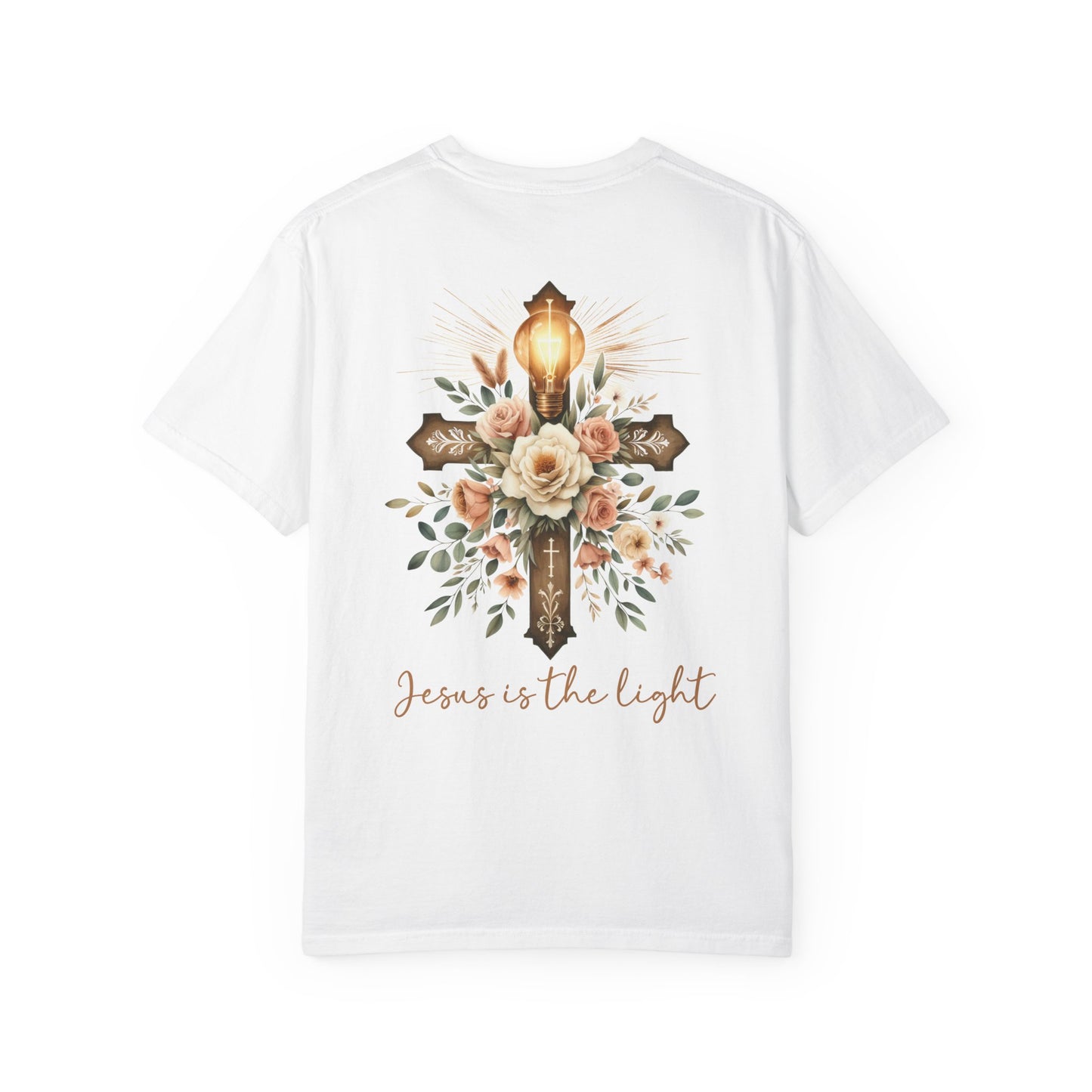 Comfort Colors Floral Cross T-Shirt: Christian Bible Verse Tee, Faith Based Tee, Religious Tee, Christian Gift, Faith Apparel, Gift for Her