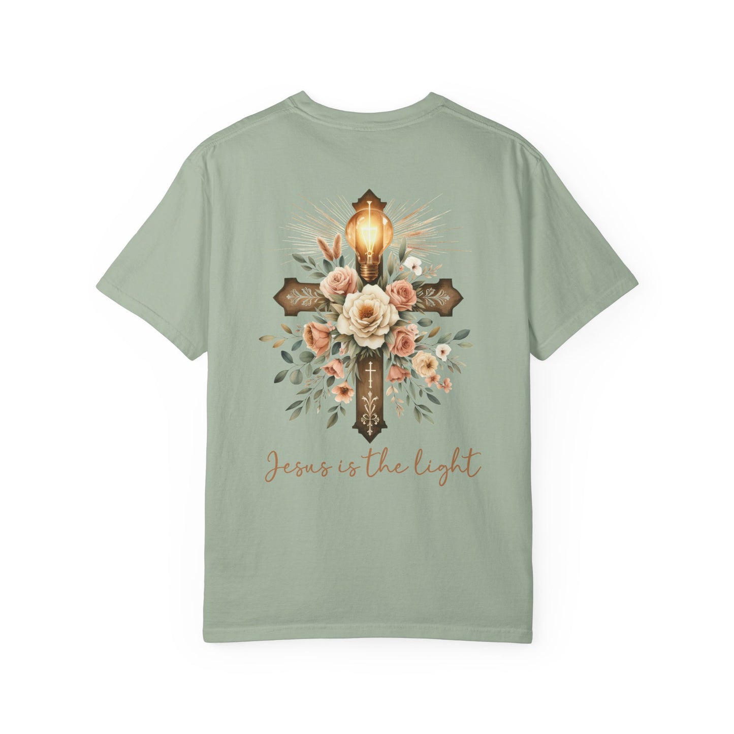 Comfort Colors Floral Cross T-Shirt: Christian Bible Verse Tee, Faith Based Tee, Religious Tee, Christian Gift, Faith Apparel, Gift for Her