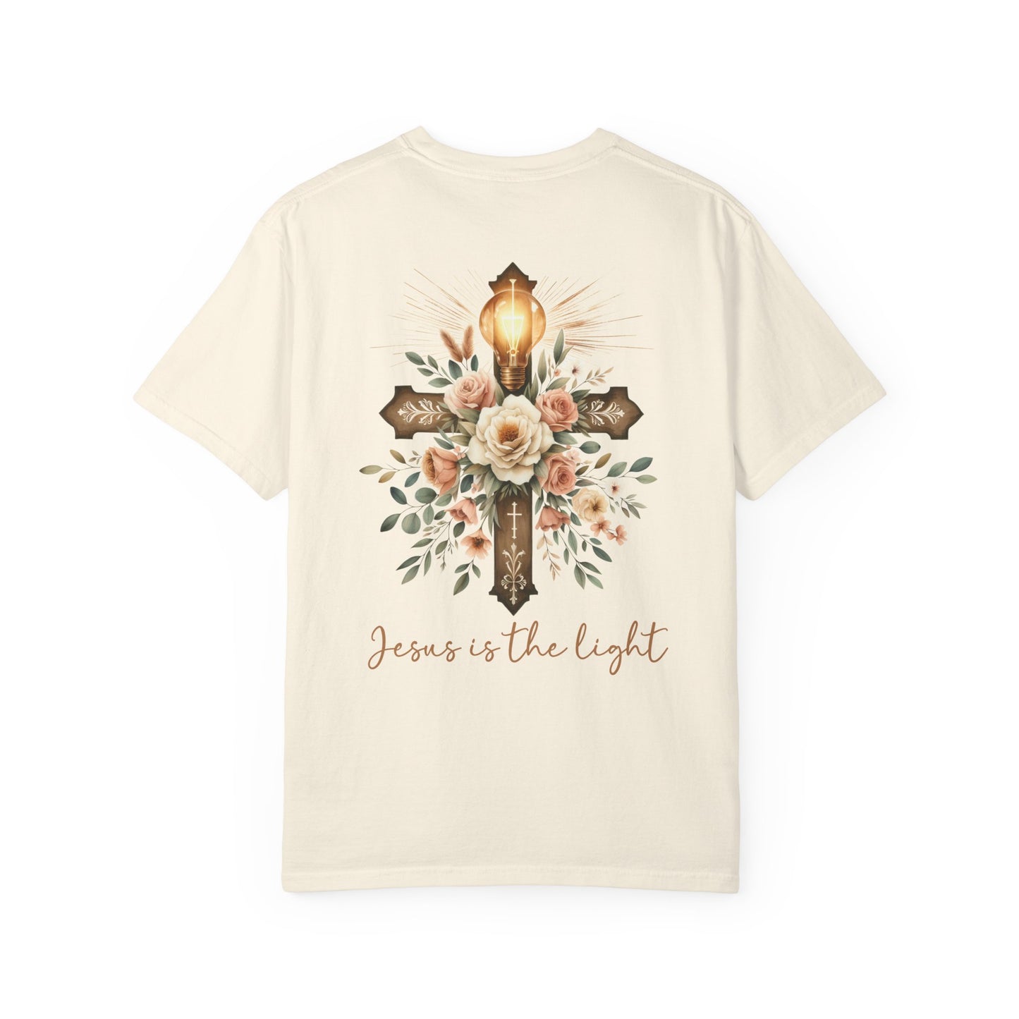 Comfort Colors Floral Cross T-Shirt: Christian Bible Verse Tee, Faith Based Tee, Religious Tee, Christian Gift, Faith Apparel, Gift for Her
