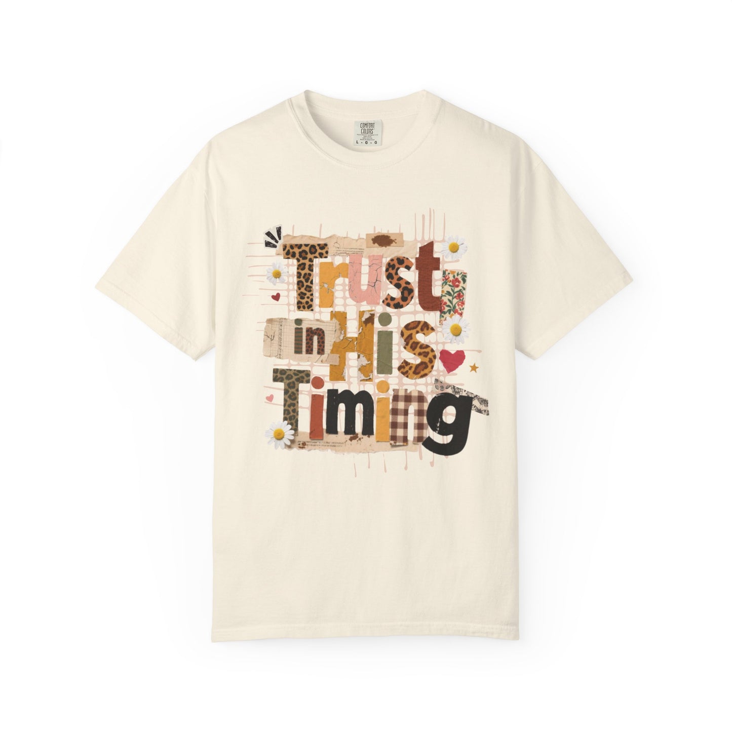 Trust in His Timing Colors T-Shirt, Preppy Christian clothes, Faith Collage, Checkered Fall, Christian Gift, Leopard Print Fall
