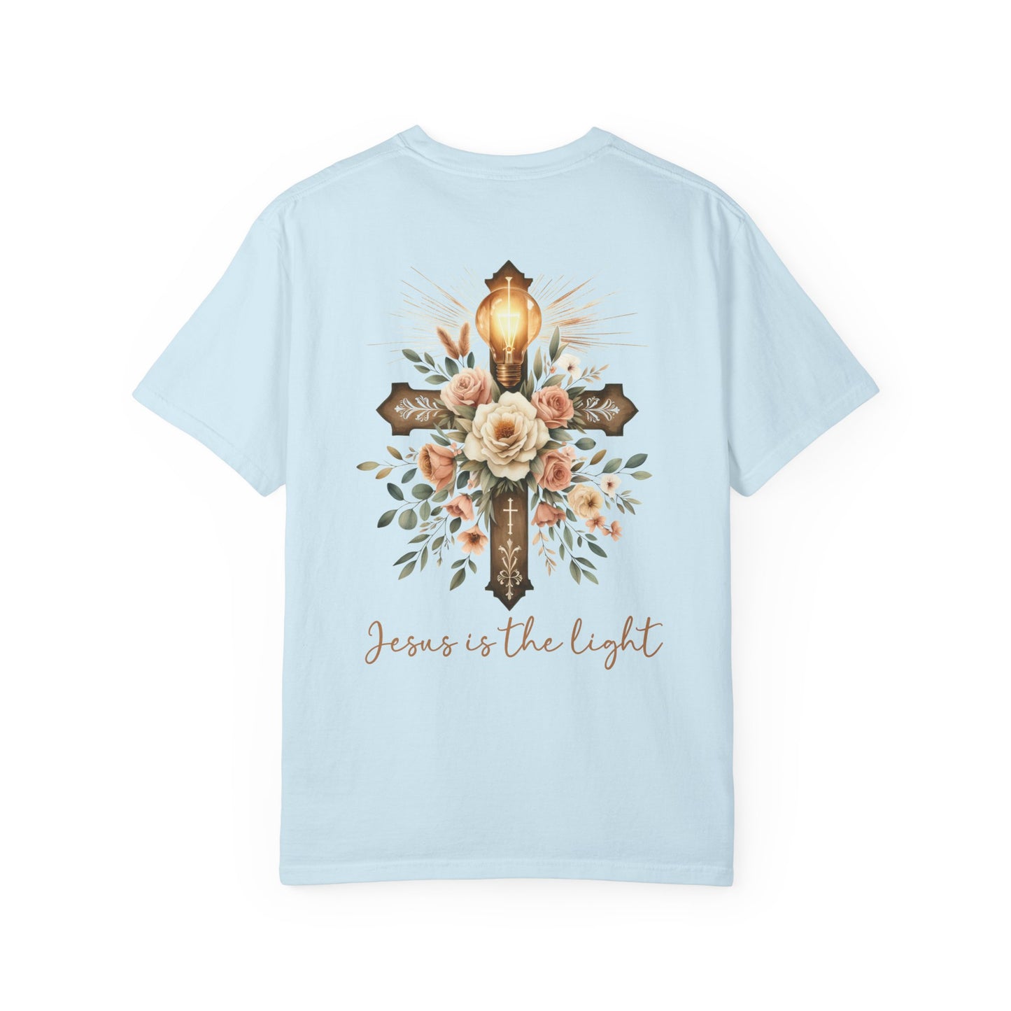 Comfort Colors Floral Cross T-Shirt: Christian Bible Verse Tee, Faith Based Tee, Religious Tee, Christian Gift, Faith Apparel, Gift for Her