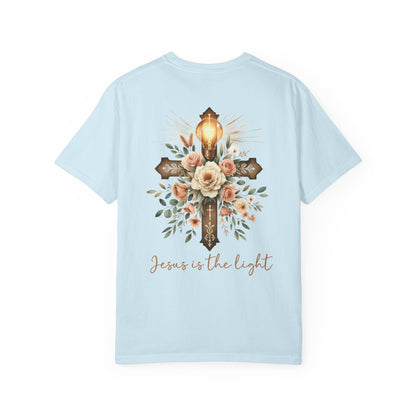 Comfort Colors Floral Cross T-Shirt: Christian Bible Verse Tee, Faith Based Tee, Religious Tee, Christian Gift, Faith Apparel, Gift for Her